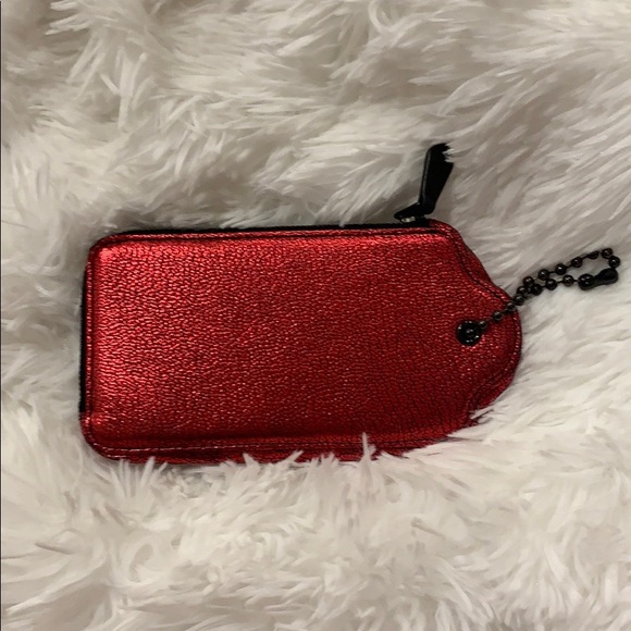 📌 RARE Coach Iconic Tag Metallic Mini Wallet - Picture 3 of 3